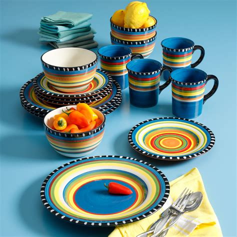 Gibson Home Pueblo Springs Handpainted 16-Piece Dinnerware Set, Multi-Color - Walmart.com