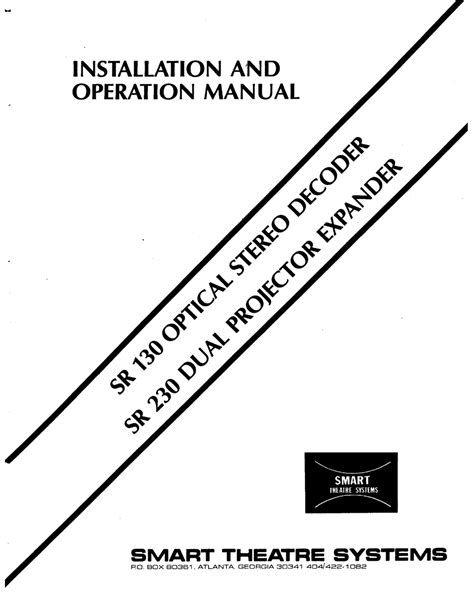 SMART SR130 INSTALLATION AND OPERATION MANUAL Pdf Download | ManualsLib