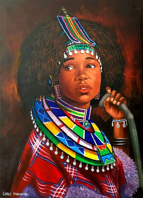 Maasai Woman Painting by Chris Thinambo | Saatchi Art