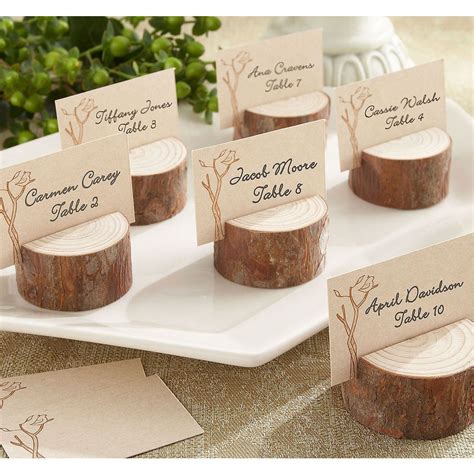 Rustic Tree Wood Place Card Holders | Party City | Wood place card holders, Place card holders ...