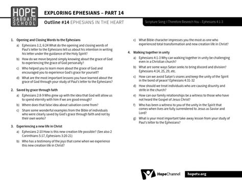 HOPE752 Hope Sabbath School Outlines 2023 - Q3 - 14 | PDF