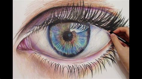 Drawing A Realistic Eye with Colored Pencils - Time lapse - YouTube