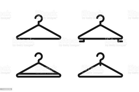 Hanger Of Various Shapes Set Of Silhouette Symbols Stock Illustration ...