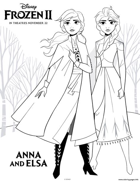 Frozen 2 Anna And Elsa Coloring page Printable