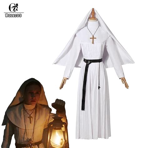 ROLECOS Horror Movie The Demon Nun Cosplay Costume The Nun Irene ...