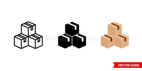 Inventory Icon of 3 Types Color, Black and White, Outline. Isolated ...