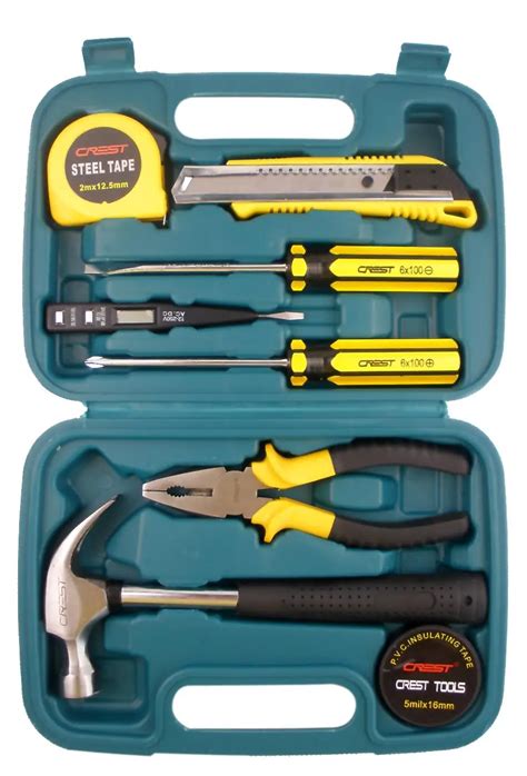 G T 9PC hand set husky tool Set & Chest Auto Home Repair Kit Metric ...