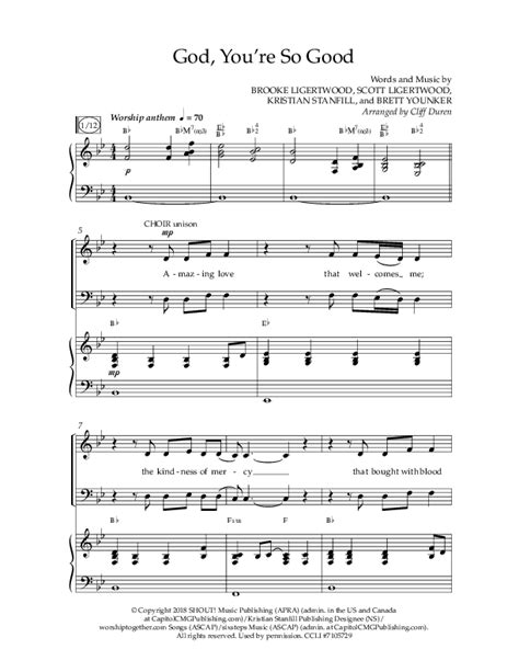 God You're So Good (Choral Anthem SATB) Sheet Music PDF (Lifeway Choral ...