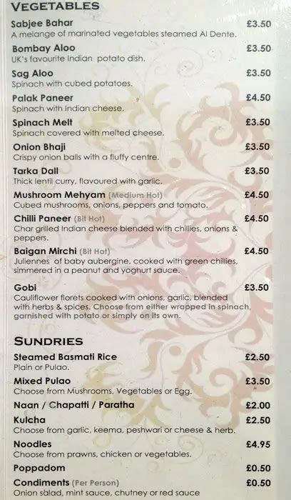 Menu at India Grill restaurant, Loughton, 159a High Rd