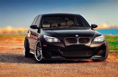 Photo BMW M5 E60 Black Cars Front