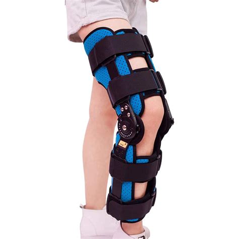 Buy Knee ROM Brace Injury Orthosis Immobilizer, Adjustable Hinged Knee ...