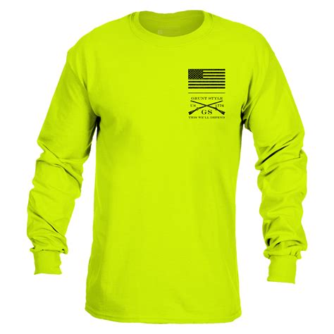 Red Blood Blue Collar™ Long Sleeve - Safety Green – Grunt Style, LLC