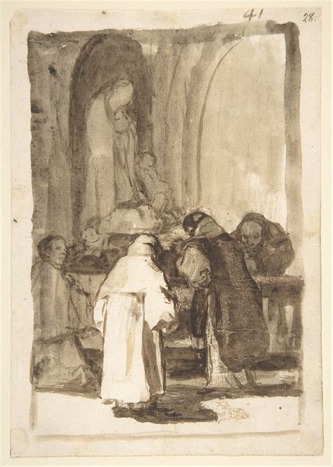 Goya (Francisco de Goya y Lucientes) | Figures inside a church; folio ...