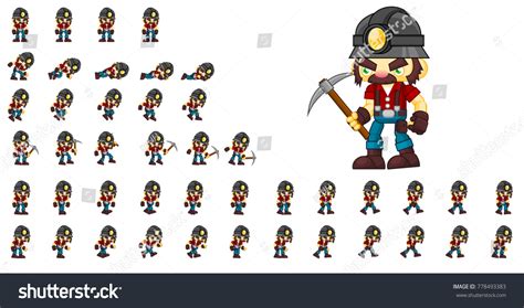 Miner Animated Game Character Creating Video Stock Vector (Royalty Free) 778493383 | Shutterstock