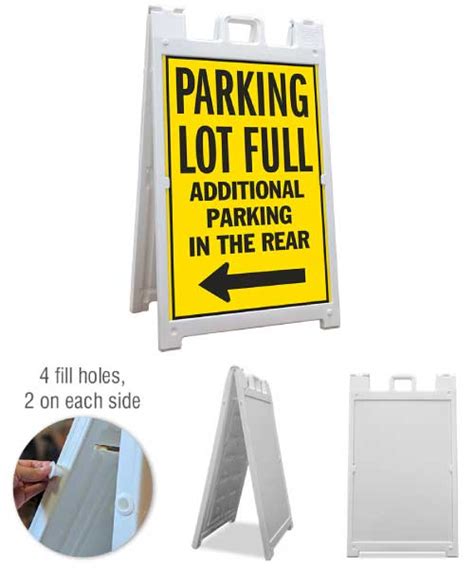 Parking Lot Full Additional Parking in the Rear Left Arrow A-Frame Sign - Save 10%