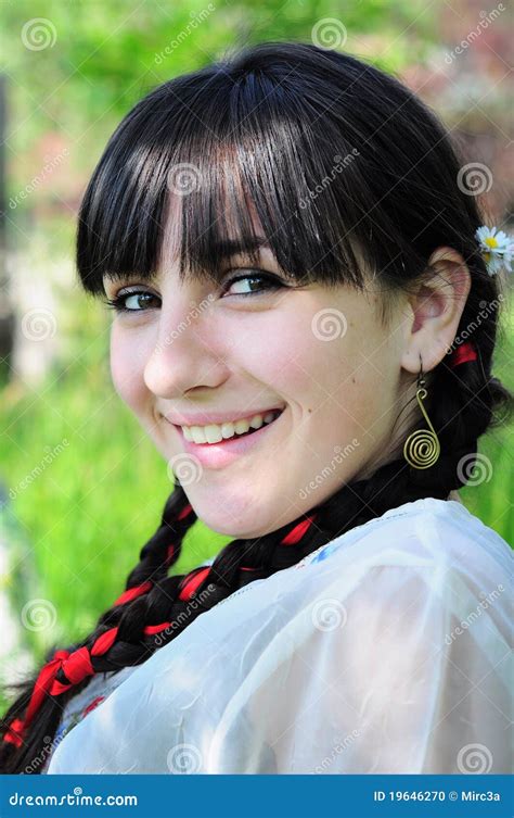 Young Woman Smiling in Nature Stock Photo - Image of nature, stands: 19646270