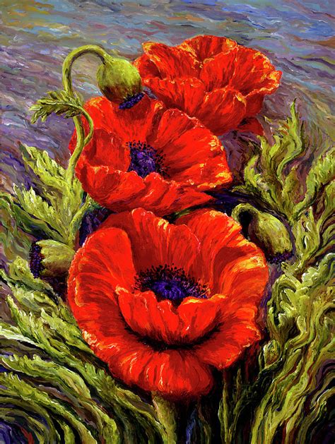 Red Red Poppies Painting by Bibzie Priori - Fine Art America