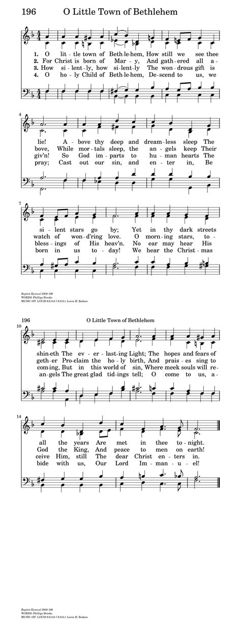 O Little Town Of Bethlehem Chords - Sheet and Chords Collection