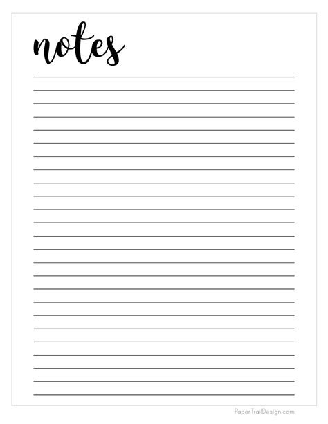 Free Printable Notes Template