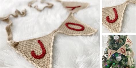 Free Crochet Bunting Pattern - Christmas Joy! - Life and Yarn