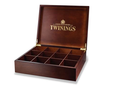Twinings deluxe wooden compartment box that holds up to 144 ...