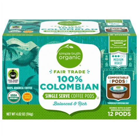 Simple Truth Organic® 100% Colombian Medium Roast Coffee Pods, 12 ct ...