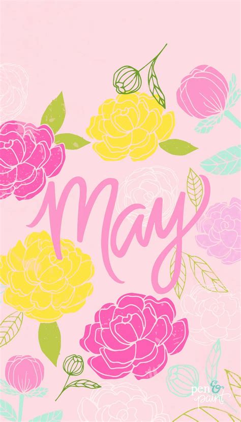 Free May Desktop Wallpaper – Pen Paint Words Wallpaper, Calendar Wallpaper, Girl Wallpaper ...