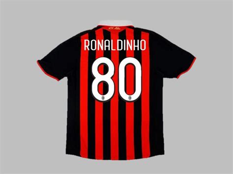 AC MILAN 2009 2010 RONALDINHO 80 HOME SHIRT (Excellent) L – Foot-Jerseys