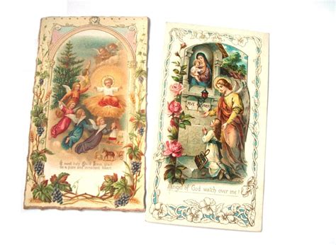 Antique Catholic Keepsake Prayer Cards early 1900s set of