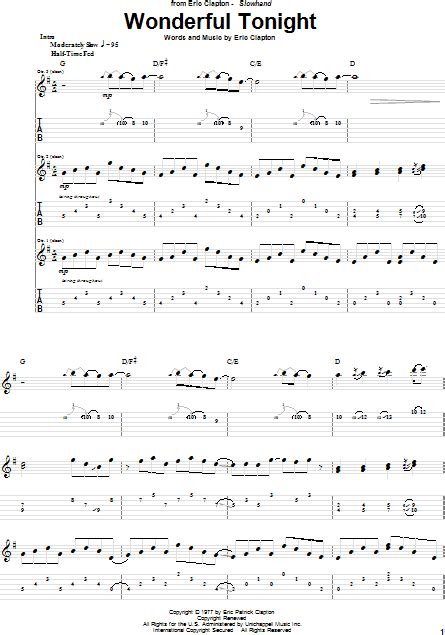 Wonderful Tonight - Guitar TAB | zZounds