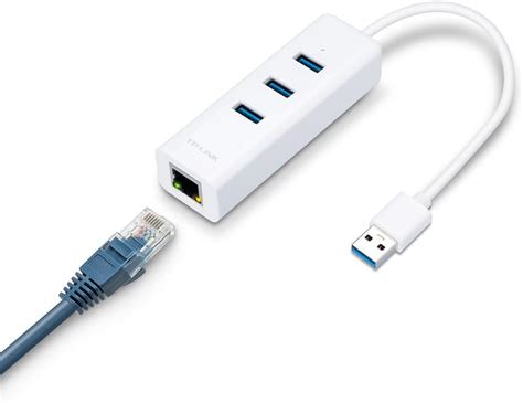 TP-Link 3-Port USB 3.0 Mini Data Hub with 10/100/1000 Gigabit Ethernet ...