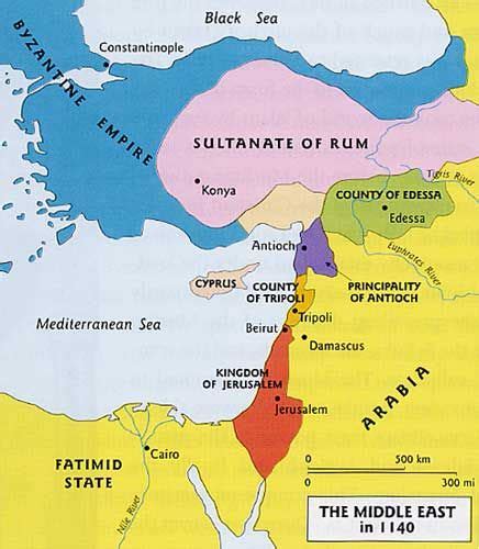 The Middle East on 1149 [ just before the 2nd crusade (1147-49)]. - The ...