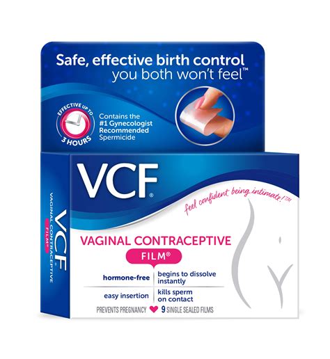 VCF Vaginal Contraceptive Spermicide Film, 9 Ct - Walmart.com