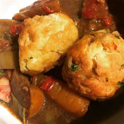 Beef and Mushroom Stew with Dumplings - Time for a coffee