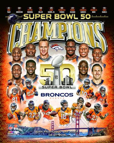 Denver Broncos Super Bowl 50 Champions 10-Player Commemorative Premium ...