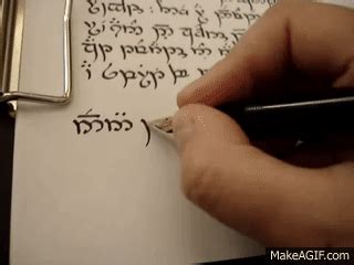 Writing with Tengwar (sindarin mode) on Make a GIF