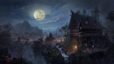 3840x2160px, 4K free download | Gothic Castle, moon, gothic, town ...