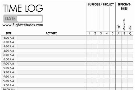 Work Hour Sheet Fresh 7 Best Of Printable Daily Time Log Daily Work Log