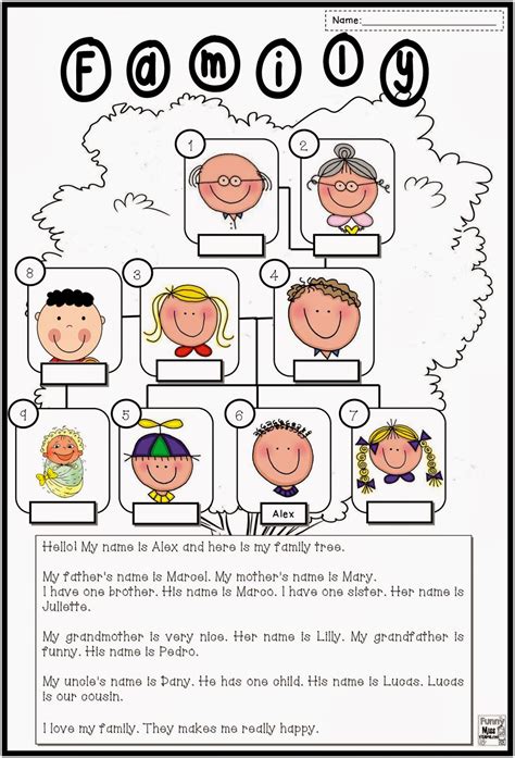 Family Tree Worksheet For Kids