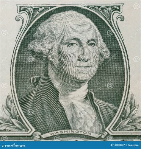 Portrait of George Washington on 1 Dollar Bill Stock Image - Image of ...