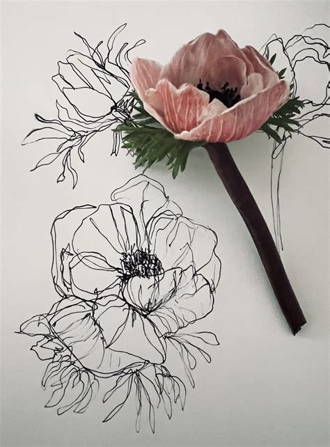 Flowers & Contour Drawing — RENEE MUELLER ART