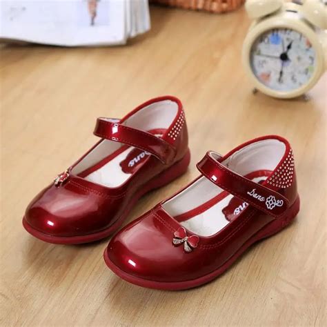 Girl Shoes Kids Shoes Bowknot Chaussure enfant Princess Patent Leather Girls Shoes Children ...