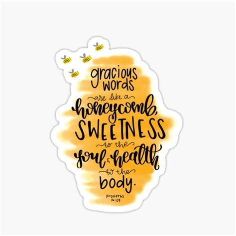 "Proverbs 16:24" Sticker for Sale by kirklynparks | Redbubble