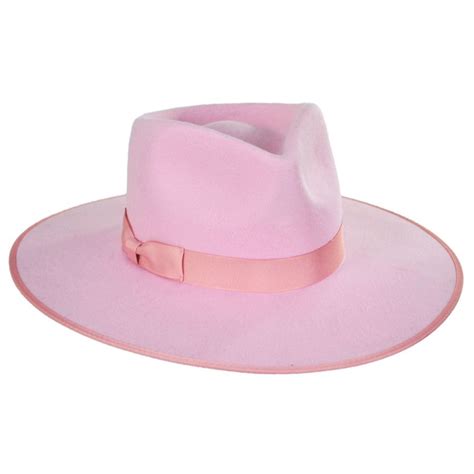 Lack of Color Wool Felt Rancher Fedora Hat - Pink Fedoras