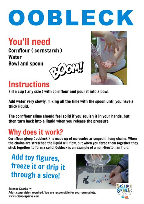 Printable Oobleck Recipe