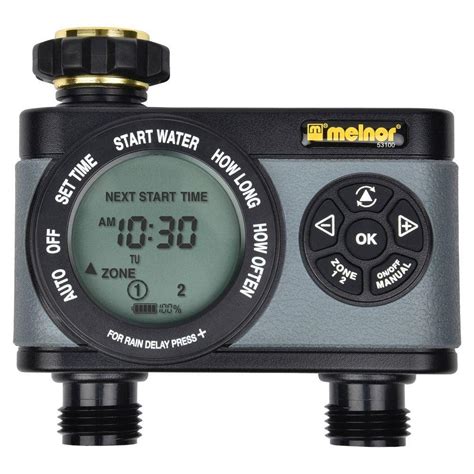 Melnor Advanced 2-Zone Electronic Water Timer-53100-HD - The Home Depot