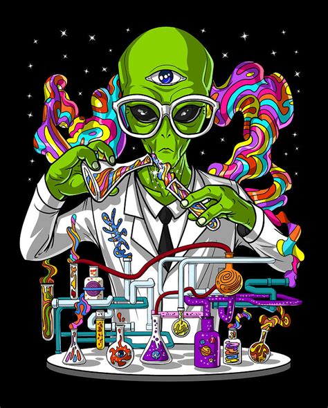 Psychedelic Alien Scientist Digital Art by Nikolay Todorov - Fine Art America