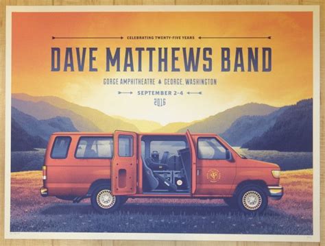 2016 Dave Matthews Band - Gorge Weekend Silkscreen Concert Poster by ...