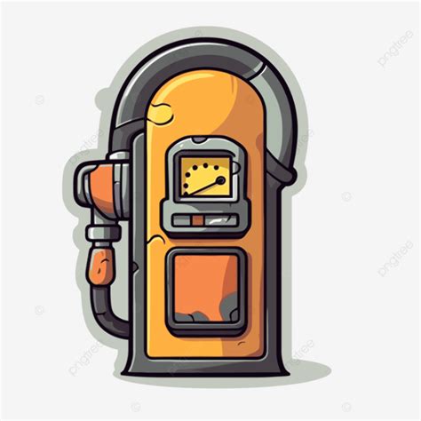 Cartoon Cartoon Gas Pump Vector, Mast Clipart, Sticker Design With Cartoon Blank Fuel Gauge ...