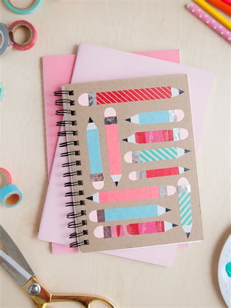 How to Decorate Notebooks with Washi Tape and Fingerprint Art | Handmade Charlotte